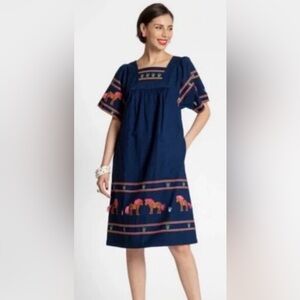 Frances Valentine Picnic Dress in Blue Zebra XS